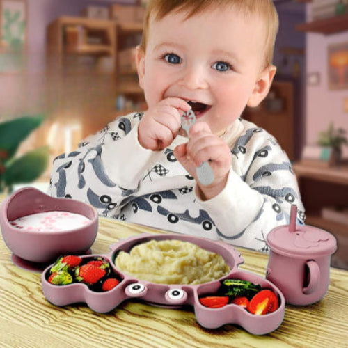 Assiette Bebe |Coffret Repas Bebe Silicone A 10 Pièces royaumedebebeetmaman.com.com
