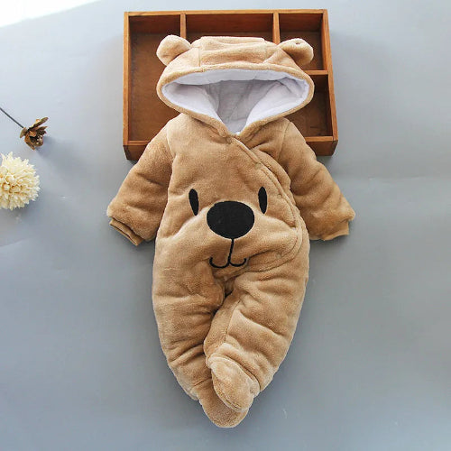 Barboteuse Bébé Hiver Coton Bio Ultra Chaude marron