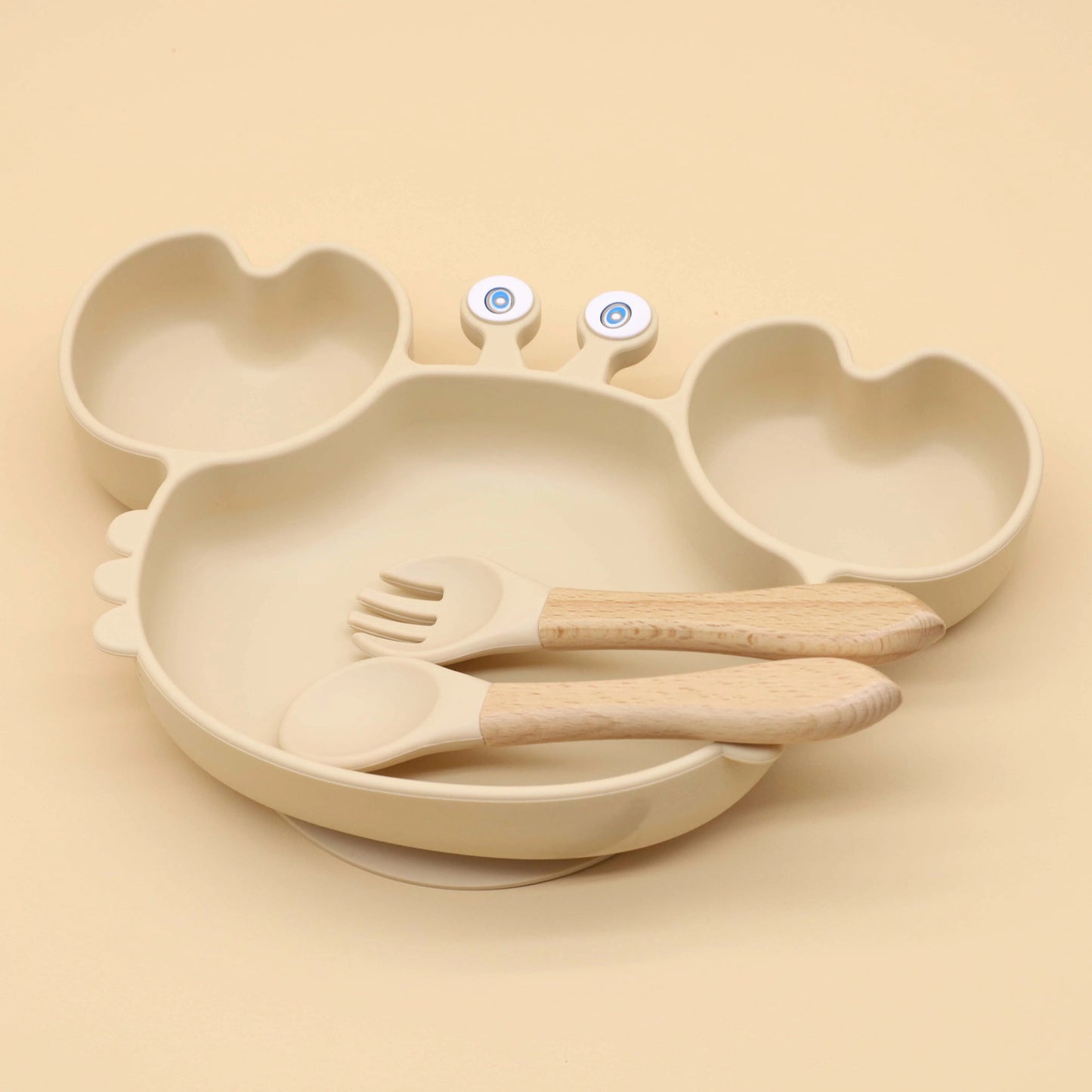 Assiette Bebe | l’assiette Crabe™️ royaumedebebeetmaman.com.com Biege