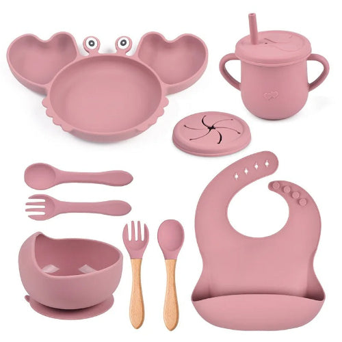 Assiette Bebe |Coffret Repas Bebe Silicone A 10 Pièces royaumedebebeetmaman.com.com