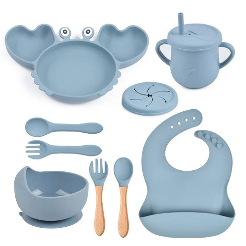 Assiette Bebe |Coffret Repas Bebe Silicone A 10 Pièces royaumedebebeetmaman.com.com