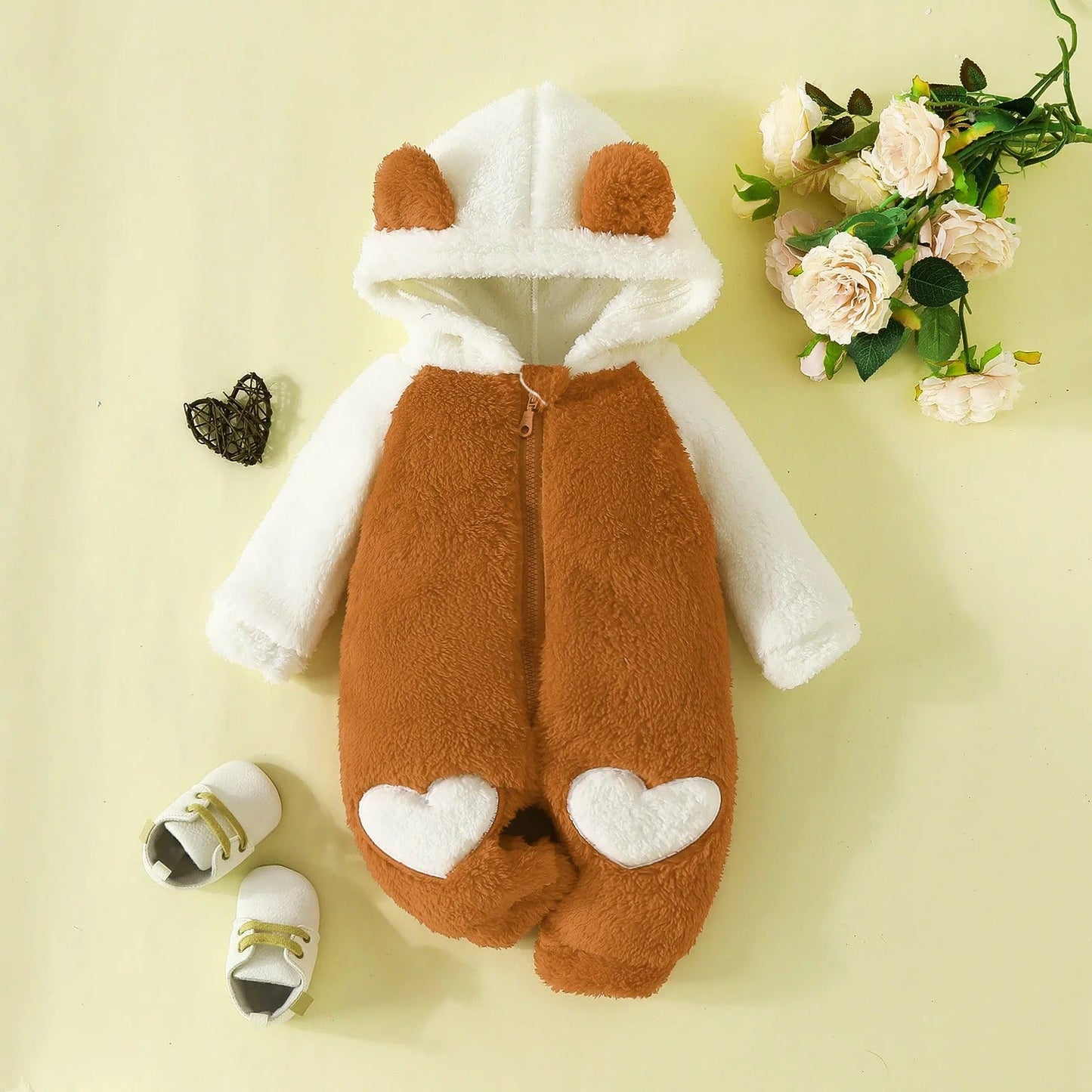 Barboteuse Bébé Hiver Coton Bio - Combinaison Chaude 0-12 Mois royaumedebebeetmaman.com.com