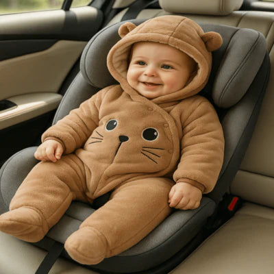 Barboteuse Bébé Hiver Coton Bio Ultra Chaude marron polair pour hiver royaumedebebeetmaman.com.com