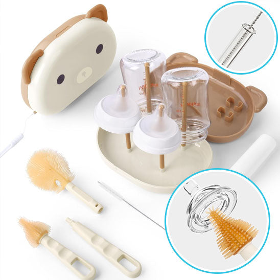 Egouttoir biberon |L'ensemble de brosses à biberon portatives royaumedebebeetmaman.com.com