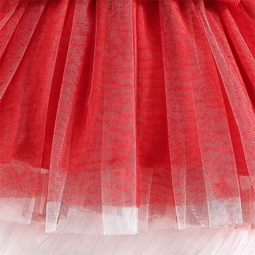 Robe de Noël Rouge Bébé Fille - Sweat Flocons et Jupe Tulle 9 Mois à 8 Ans royaumedebebeetmaman.com.com