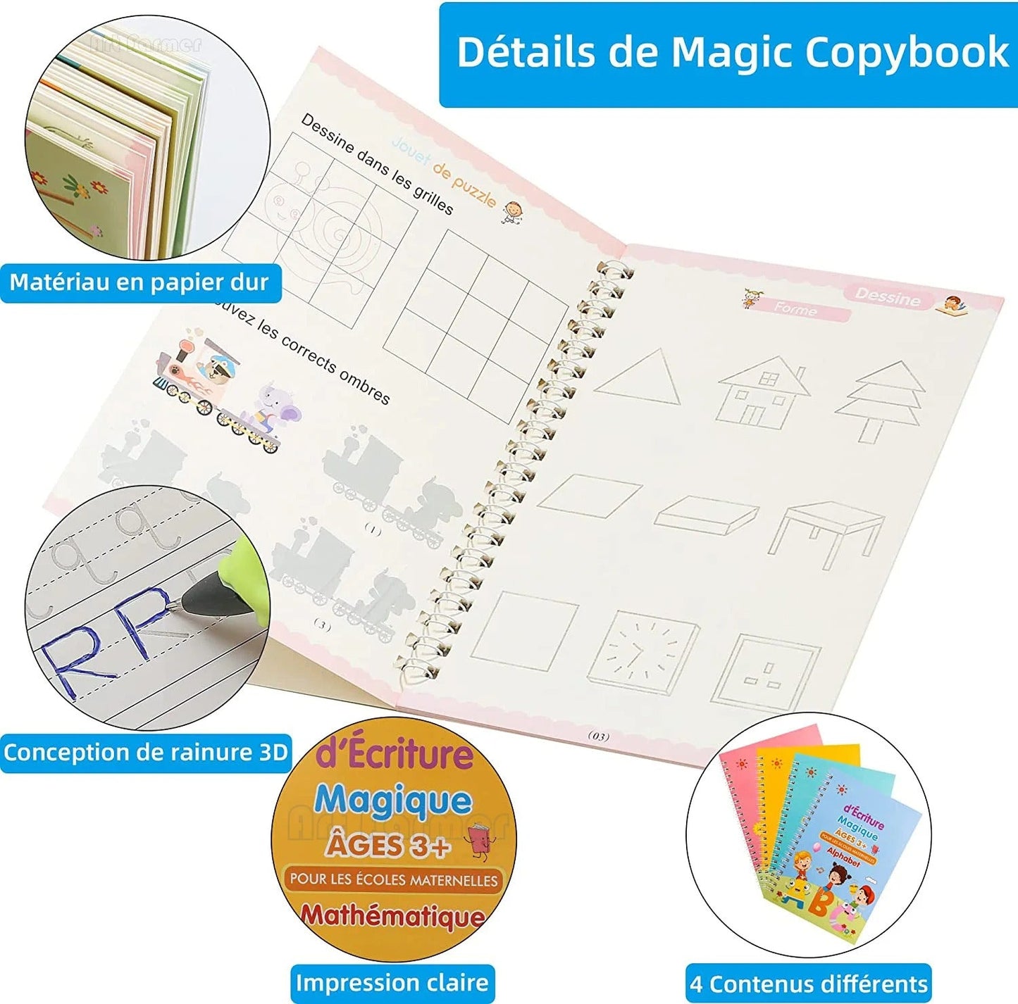 Cahier Magic : Transformez l’apprentissage de l’écriture de votre enfant ! royaumedebebeetmaman.com.com