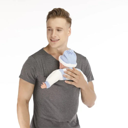 T-Shirt Porte-Bébé, T-shirt de sécurité kangourou avec poche pour bébé. royaumedebebeetmaman.com.com Gris homme / 3XL