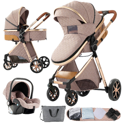 🚗👶 Poussette 3 en 1 Bébé Combinée Siège-Auto Nacelle royaumedebebeetmaman.com.com
