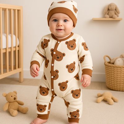 Barboteuse Ourson | Coton Doux royaumedebebeetmaman.com.com