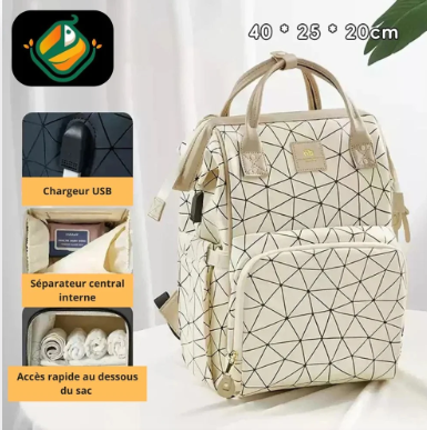 SAC À LANGER À DOS | Blanc royaumedebebeetmaman.com.com