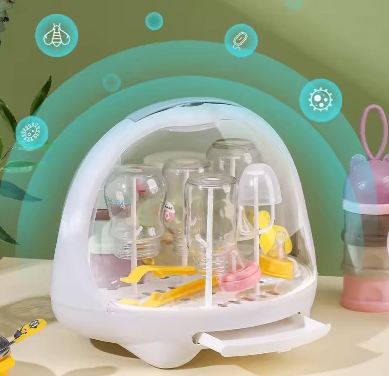 Seche Biberon |Boîte de rangement pour biberons avec couvercle royaumedebebeetmaman.com.com Blanc / Plastique
