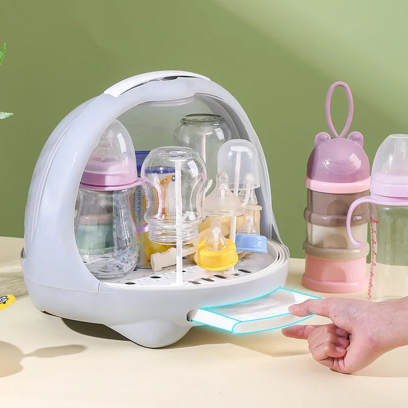 Seche Biberon |Boîte de rangement pour biberons avec couvercle royaumedebebeetmaman.com.com Gris / Plastique