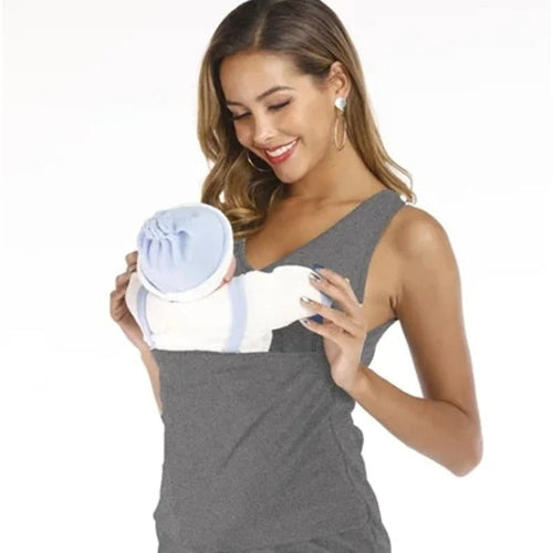 T-Shirt Porte-Bébé, T-shirt de sécurité kangourou avec poche pour bébé. royaumedebebeetmaman.com.com Grisr femme / 3XL