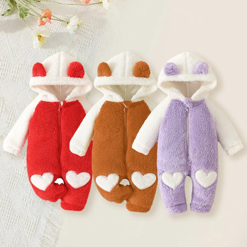 Barboteuse Bébé Hiver Coton Bio Combinaison Chaude 0-12 Mois royaumedebebeetmaman.com