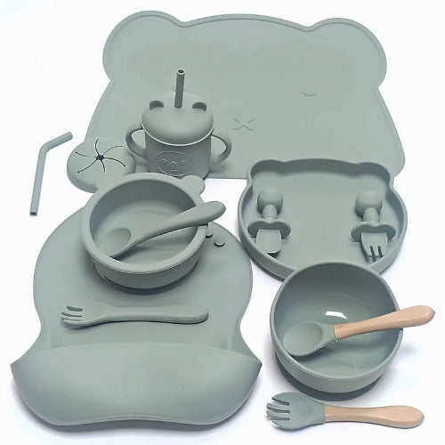 Assiette Bebe | Coffret Repas Bébé Complet en Silicone  royaumedebebeetmaman.com.com