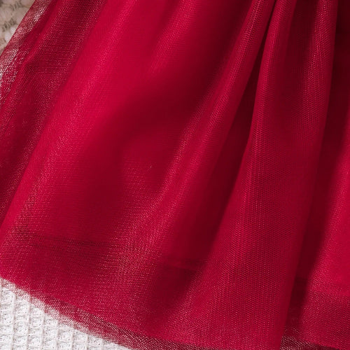 Robe Soirée Princesse Bébé Fille 1-8 ans - Velours Rouge Étoilé Noël Hiver  royaumedebebeetmaman.com.com