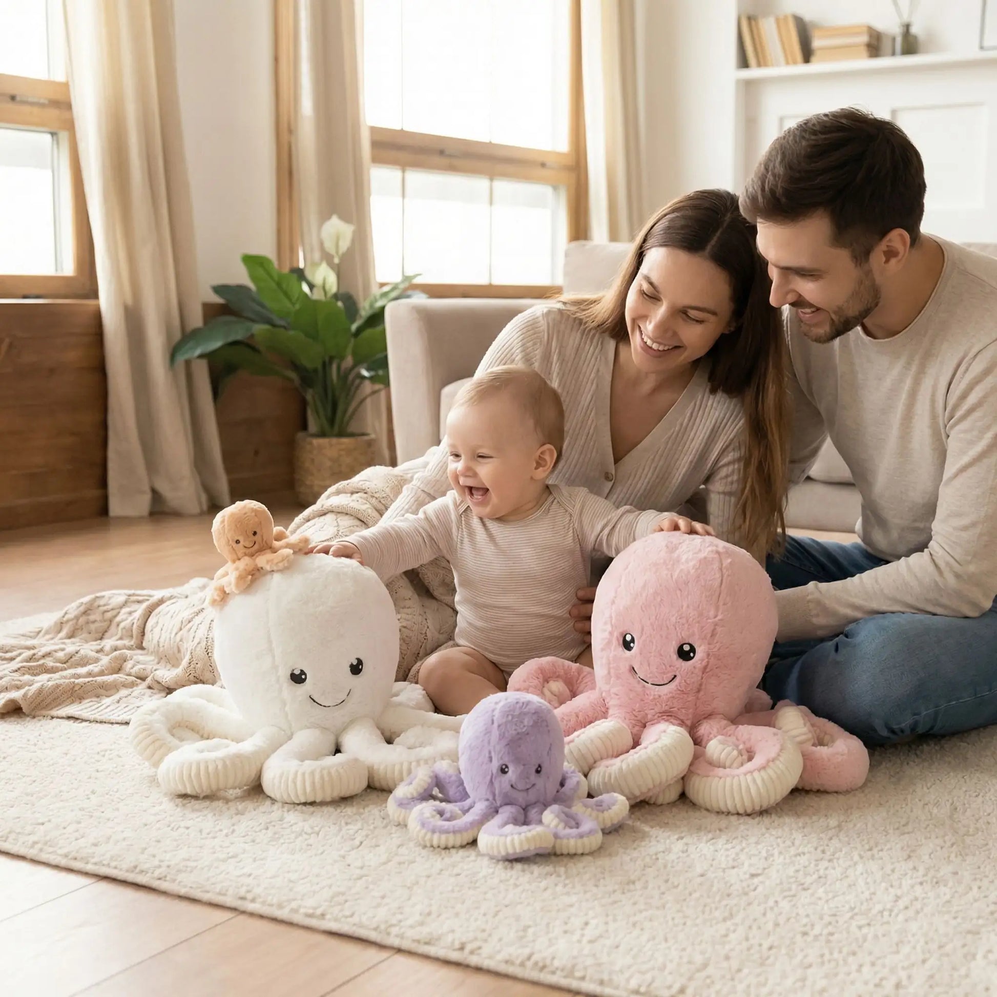 Peluche pieuvre de royaume de bebe et maman
