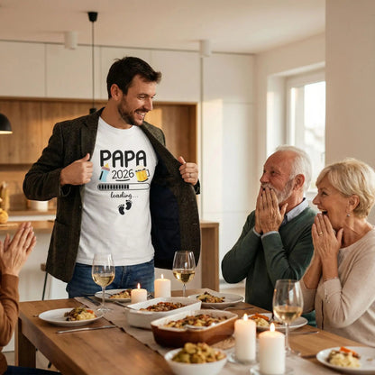 T-shirt personnalisé - Papa 2026 Loading  royaumedebebeetmaman.com.com