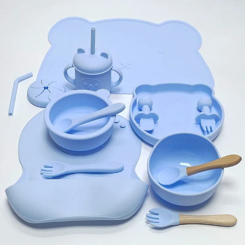 Assiette Bebe | Coffret Repas Bébé Complet en Silicone  royaumedebebeetmaman.com.com