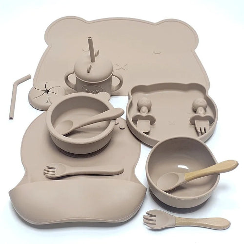 Assiette Bebe | Coffret Repas Bébé Complet en Silicone  royaumedebebeetmaman.com.com