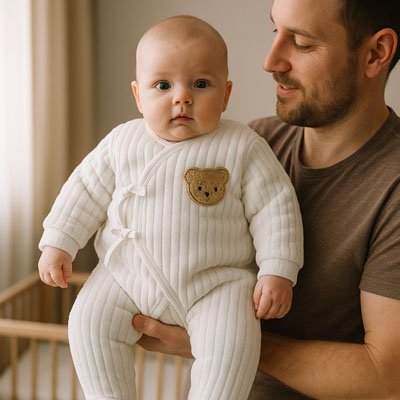 Barboteuse en Coton Côtelé Blanc | Douceur Bébé  royaumedebebeetmaman.com.com