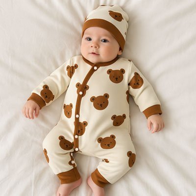 Barboteuse Ourson | Coton Doux  royaumedebebeetmaman.com.com