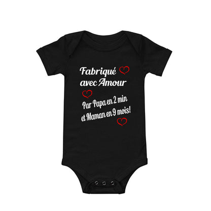 Body bébé personnalisé - Fabriqué Avec Amour  royaumedebebeetmaman.com.com