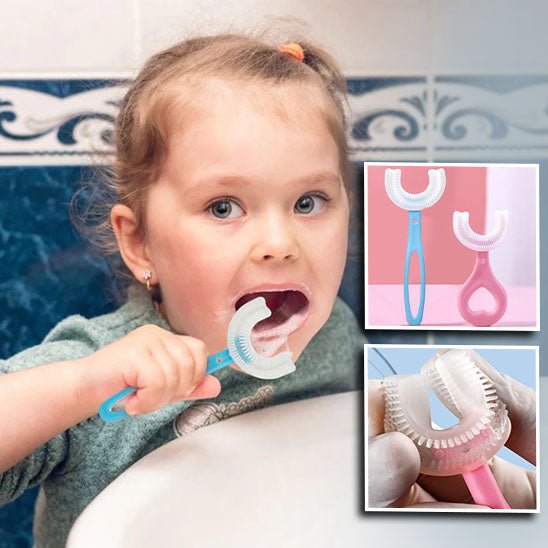 Brosse à dents en forme U™ | Brossage plaisir pour enfants Transformez le brossage des dents en moment ludique avec la brosse à dents U™ ! - babymomsshop.com