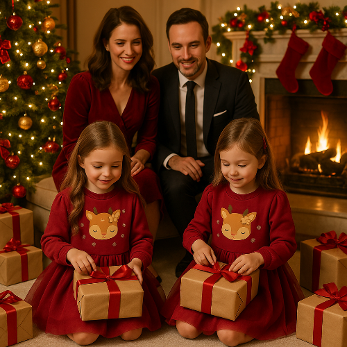 Robe de Noël Bordeaux Fille - Ensemble Festif Tulle et Sweat 3-7 ans  royaumedebebeetmaman.com.com