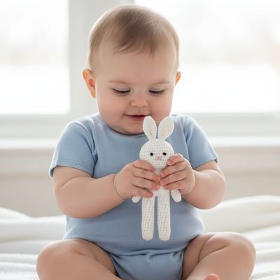 Doudou lapin de royaume de bebe et maman