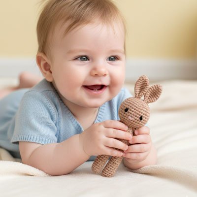 Doudou lapin de royaume de bebe et maman
