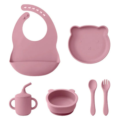 Assiette Bebe | Ensemble D'alimentation En Silicone  royaumedebebeetmaman.com.com Rose