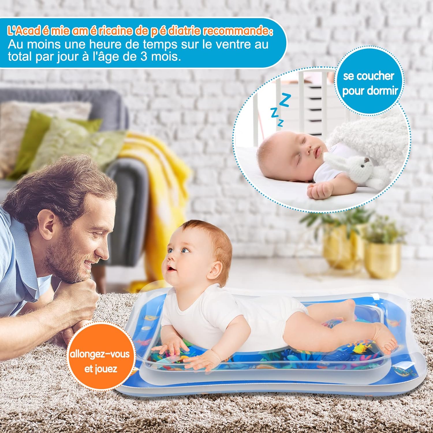 Le Tapis Aquatique Éducatif Miky™ .Tapis d'eau créatif pour bébé, coussin gonflable à pattes, tapis de jeu d'eau pour nourrissons et tout - petits, jouets éducatifs pour bébés - babymomsshop.com