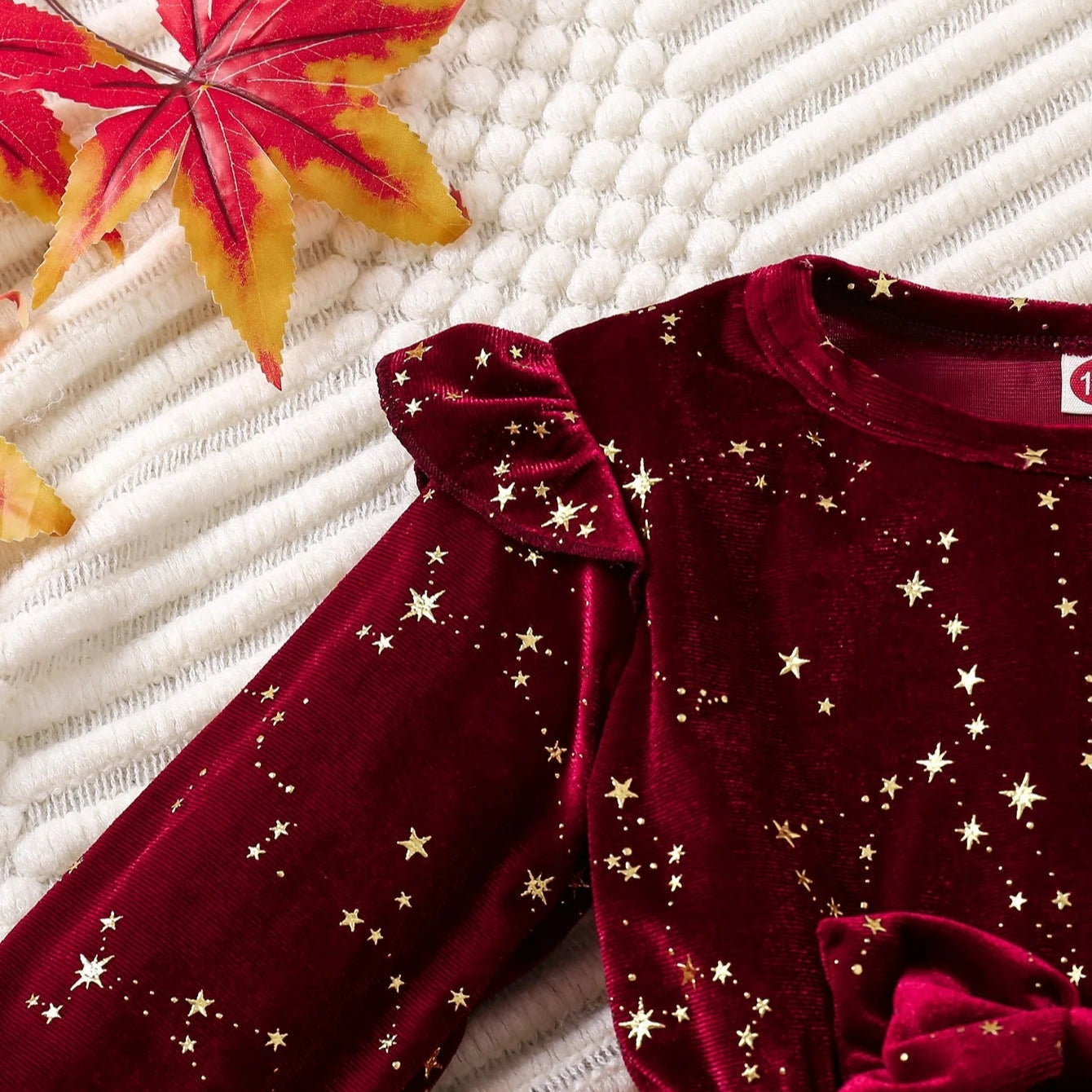 Robe Soirée Princesse Bébé Fille 1-8 ans - Velours Rouge Étoilé Noël Hiver  royaumedebebeetmaman.com.com
