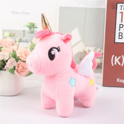 peluche licorne  bleu et rose