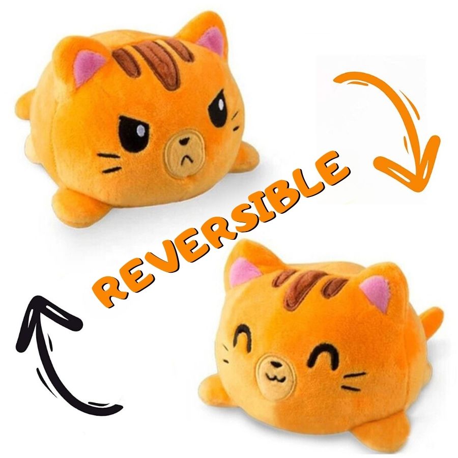 peluche-reversible-chat-roux de roytaume de bebe et maman
