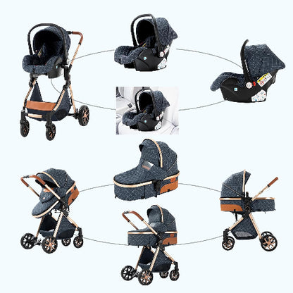 🚗👶 Poussette 3 en 1 Bébé Combinée Siège-Auto Nacelle  royaumedebebeetmaman.com.com
