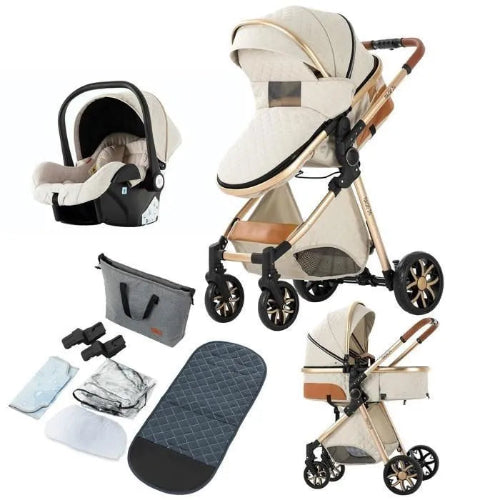 🚗👶 Poussette 3 en 1 Bébé Combinée Siège-Auto Nacelle  royaumedebebeetmaman.com