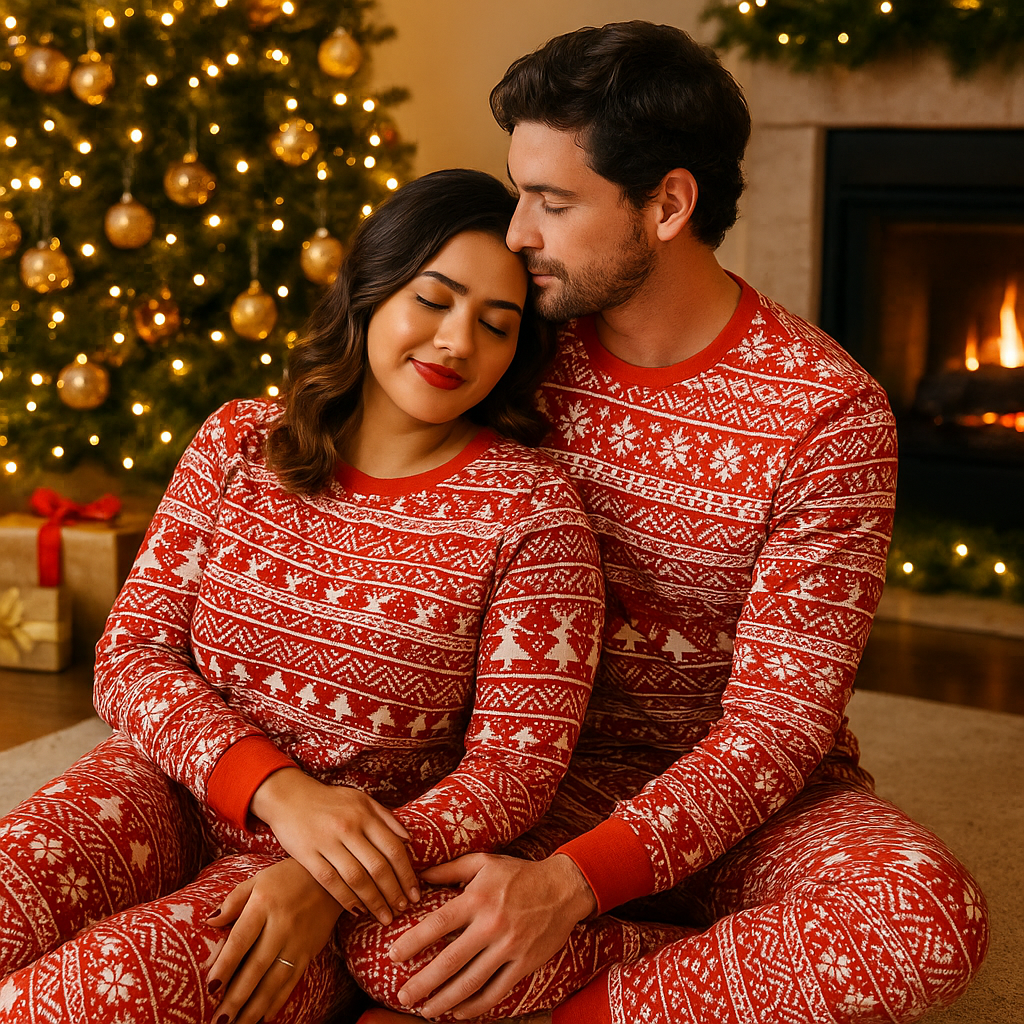 Pyjama Noel - Rouge En Duo  royaumedebebeetmaman.com.com