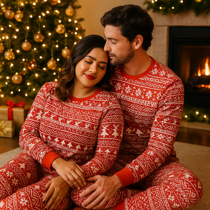 Pyjama Noel - Rouge En Duo  royaumedebebeetmaman.com.com