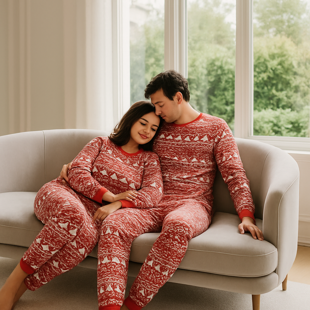 Pyjama Noel - Rouge En Duo  royaumedebebeetmaman.com.com