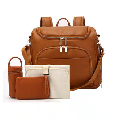 SAC A DOS A LANGER BEBE EN CUIR  royaumedebebeetmaman.com.com Marron