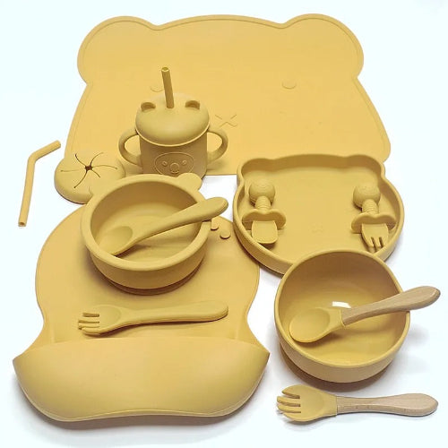 Assiette Bebe | Coffret Repas Bébé Complet en Silicone  royaumedebebeetmaman.com.com