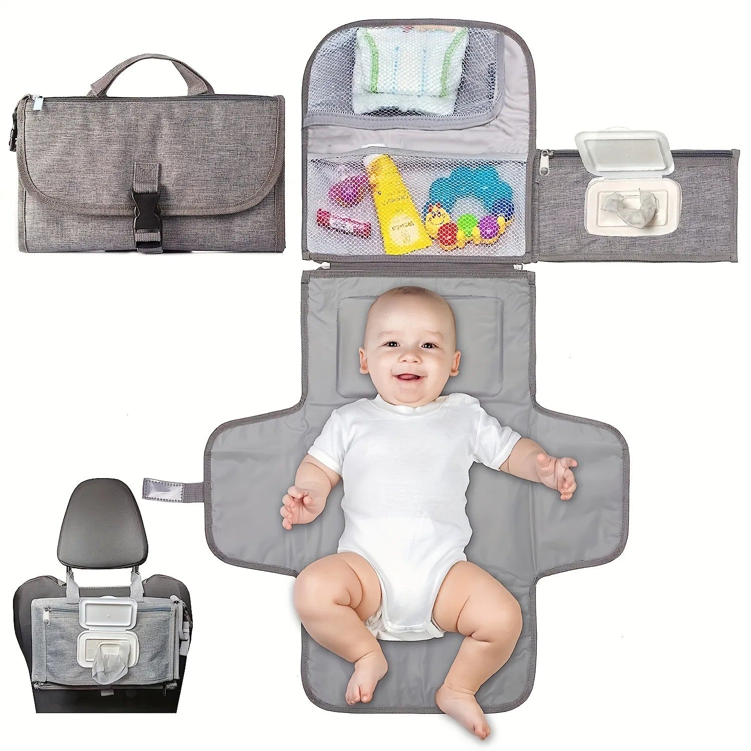 Station à langer portable, Matelas de voyage imperméable | Kit de change rapide - babymomsshop.com