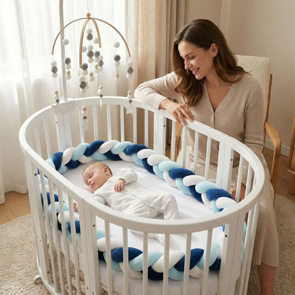tour  de lit tressé de royaume de bebe et maman